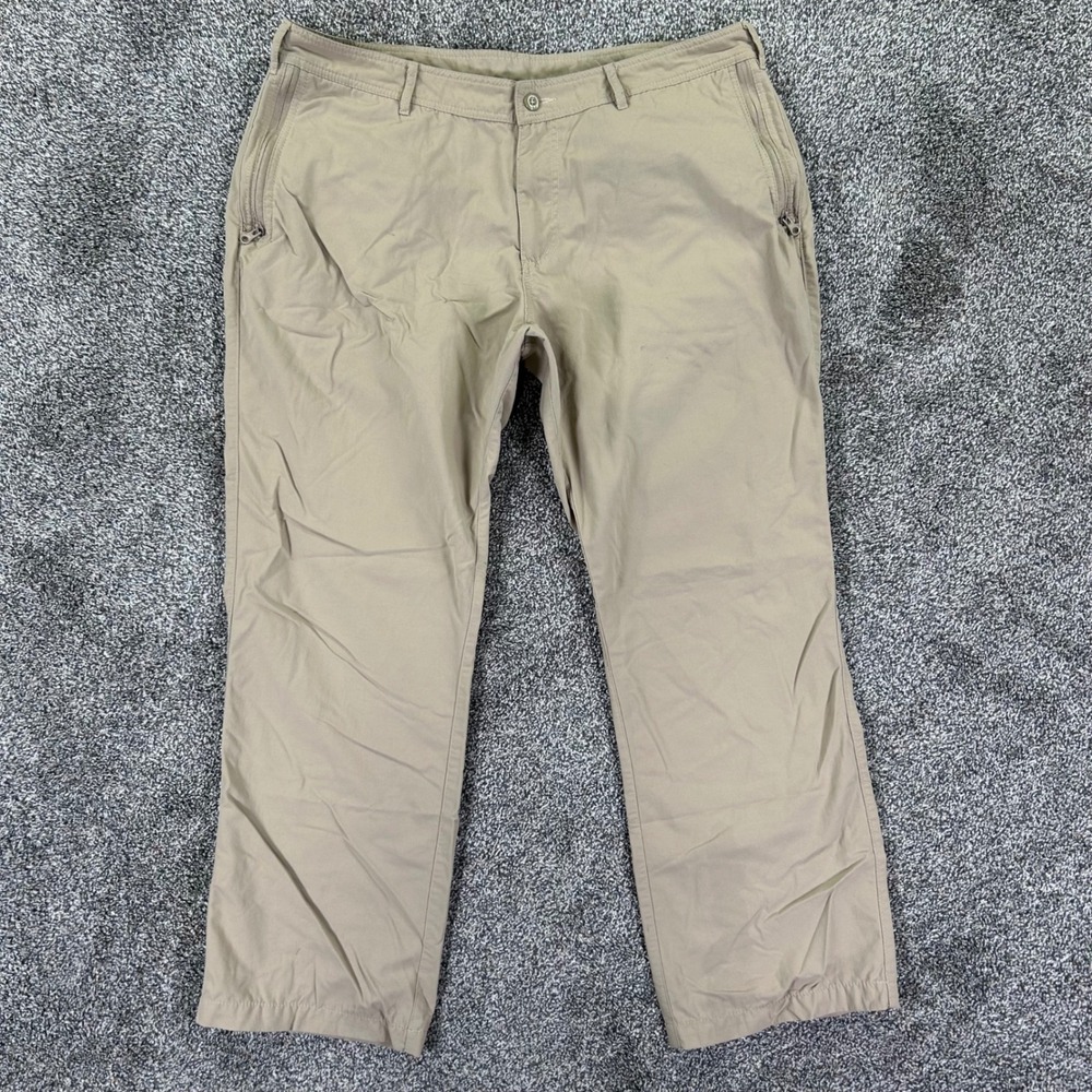 Clothing Arts P^cubed Pick-Pocket Proof Travel Pants Mens 38x30 Khaki Nylon Tan‎